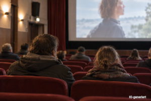 Zwei Personen von hinten im Kino - KI generiert
