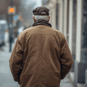 Mann mit Winterjacke